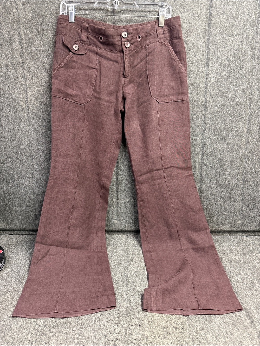 HeiHei linnen High-Rise Flare Jeans in Mauve